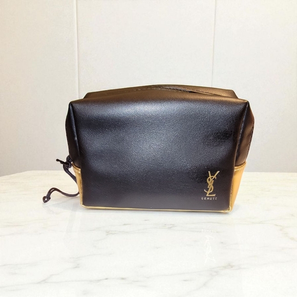 Yves Saint Laurent Black and Gold Toiletry Bag - Picture 1 of 7